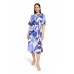 Betty Barclay - 1880 1875 Half lang luchtig kleed blauw wit print.